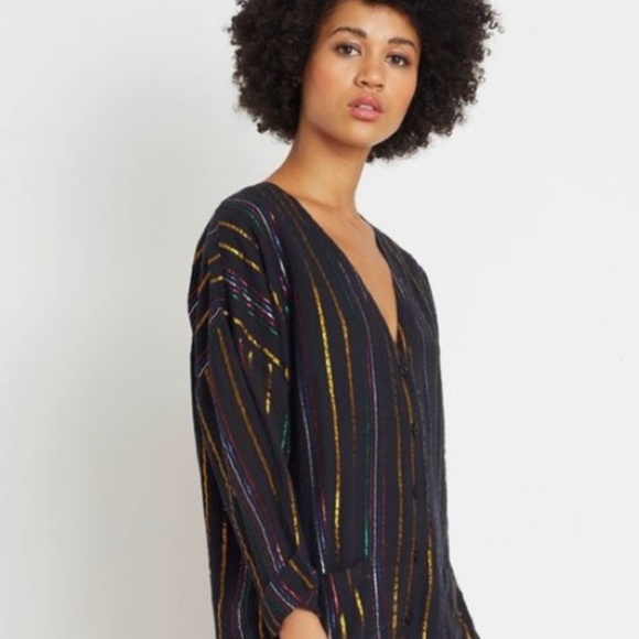 Apiece Apart Nasiria Jumpsuit size 0 / Lurex Black Fez Stripe - Picture 1 of 6